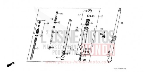 FRONT FORK (RG/RH/RJ/RK) CR80RG de 1986